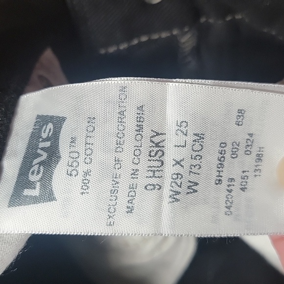 Levi's 550 Relaxed Size 9 Husky 29x25, Black Magic Color, NEW with Tags - Picture 12 of 14